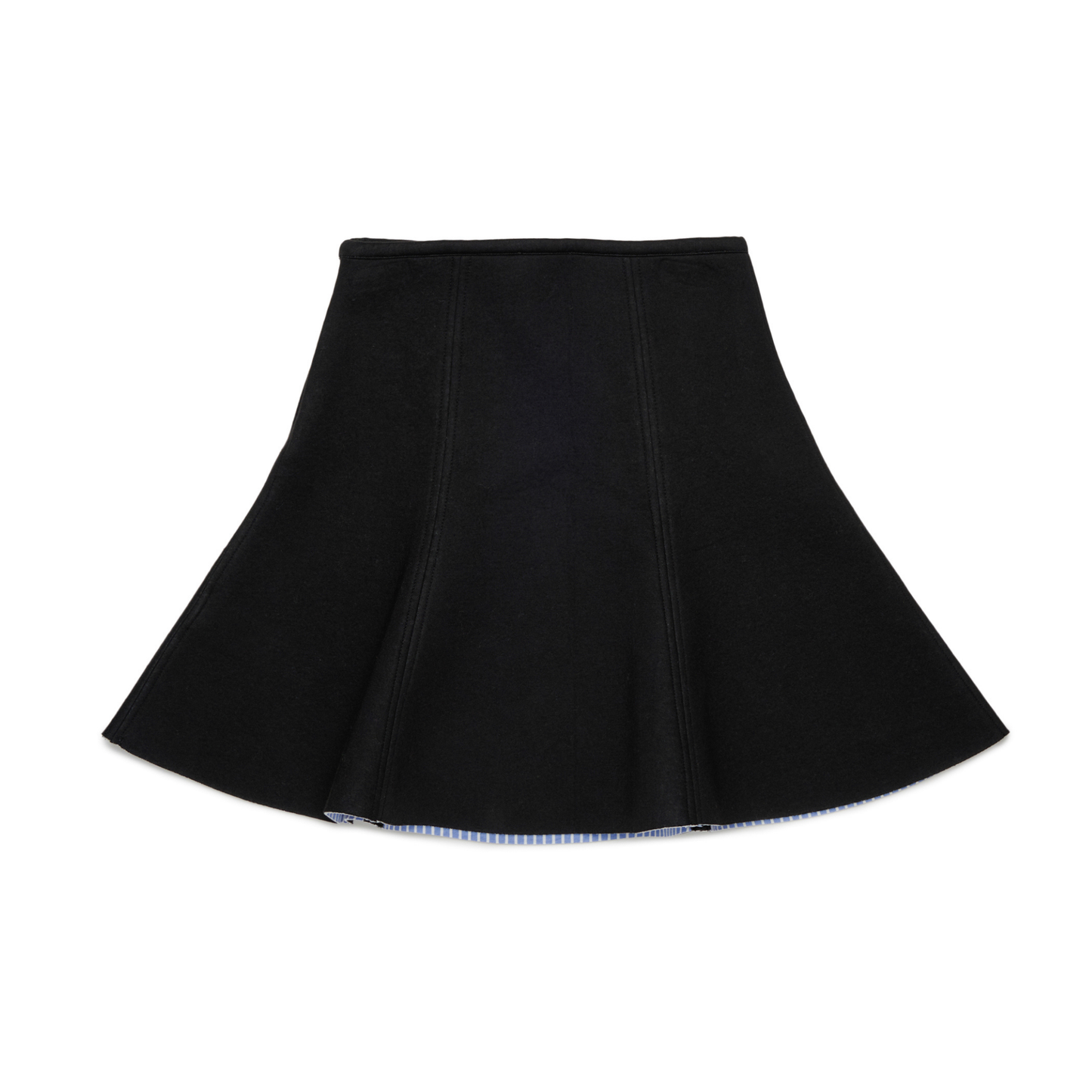 N°21 Black Crochet Logo Patch Neoprene Skirt