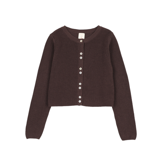 Analogie Chocolate Brown Fine Knit Cardigan