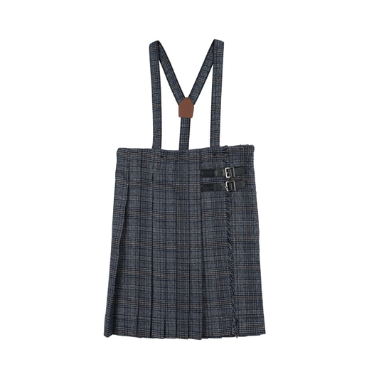 Analogie Multi Plaid Kilt Suspender Skirt