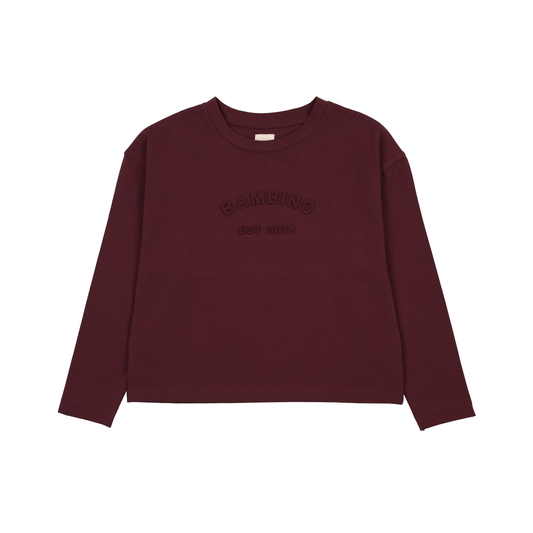 Analogie Burgundy Denim Day Girls Boxy Tee
