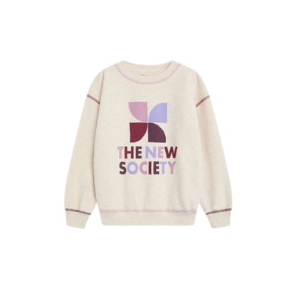 The New Society Whisper White Logo Long Sleeve Sweatshirt