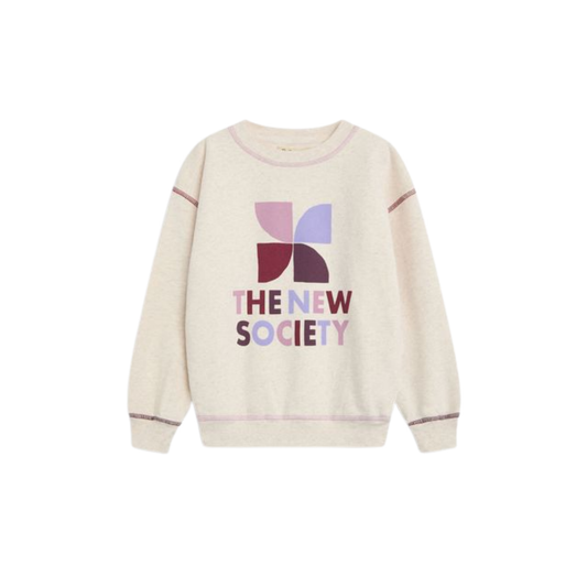 The New Society Whisper White Logo Long Sleeve Sweatshirt