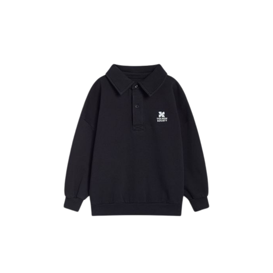 The New Society Forged Iron Logo Long Sleeve Sweatshirt Polo