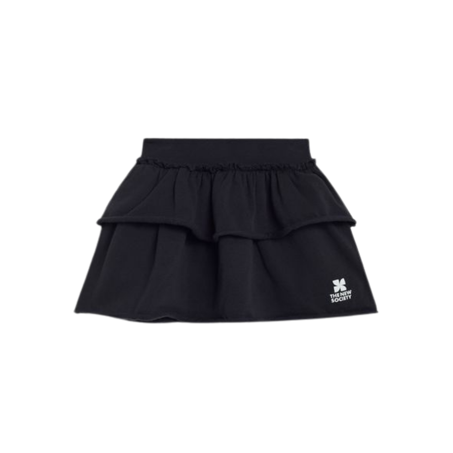 The New Society Forged Iron Logo Tiered Sweatshirt Skirt