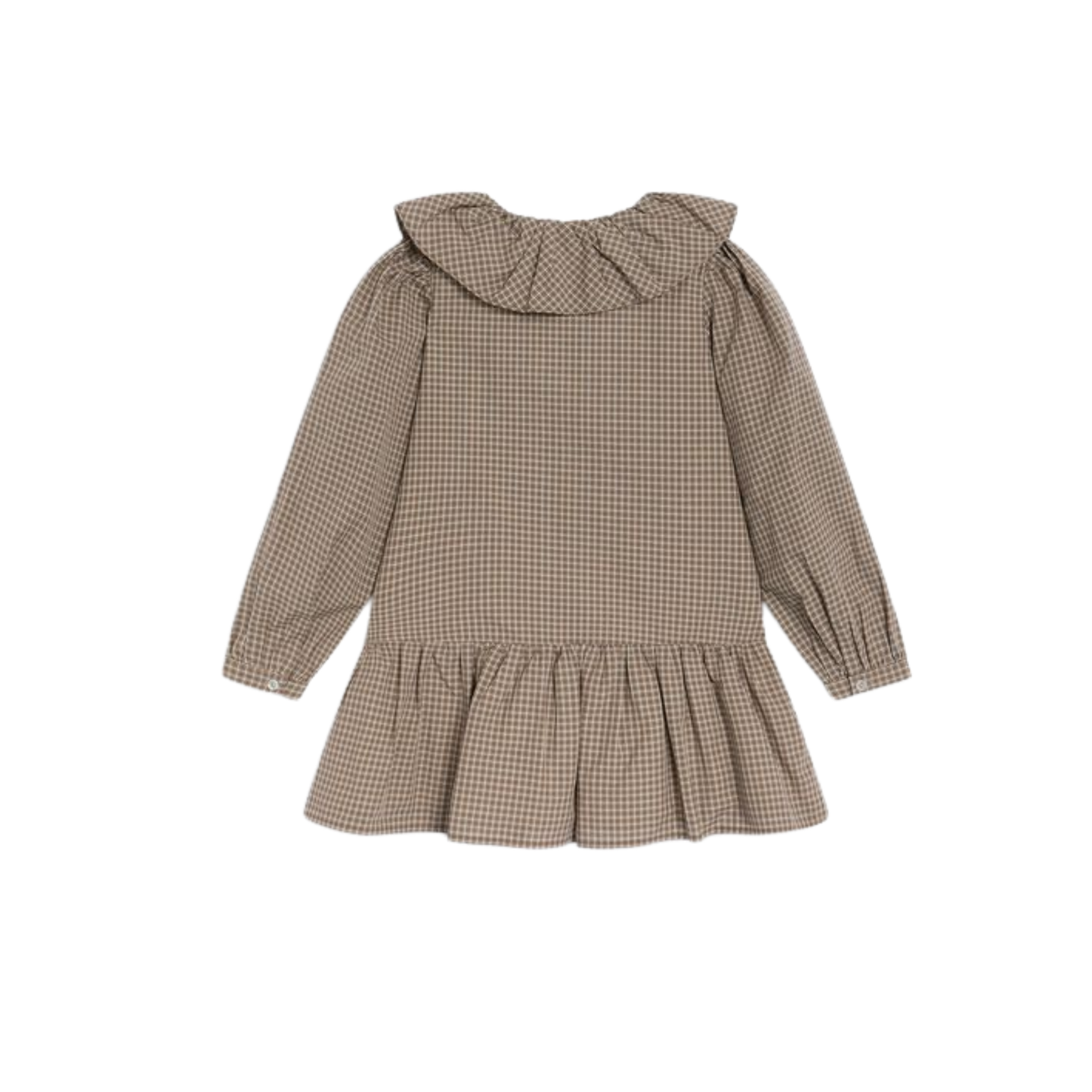 The New Society Wander Check Collar Long Sleeve Dress
