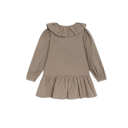 The New Society Wander Check Collar Long Sleeve Dress