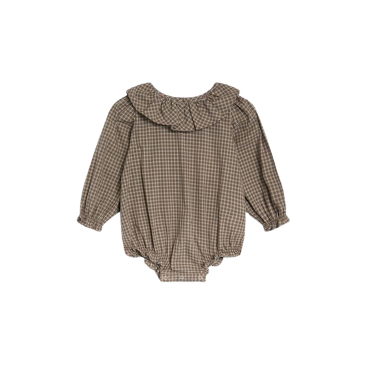 The New Society Brown Wander Ruffle Romper