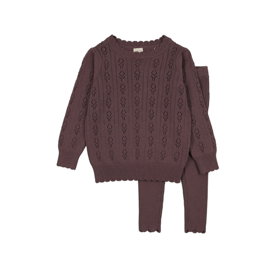 Analogie Vintage Purple Girls Knit Set