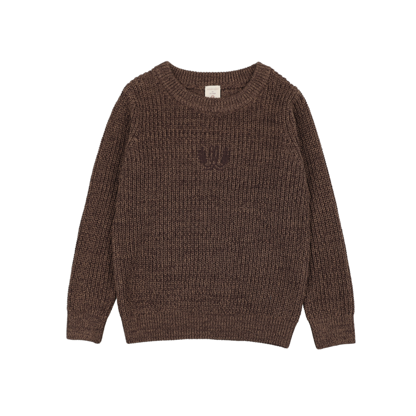 Analogie Chocolate Brown Marled Boys Crew Neck