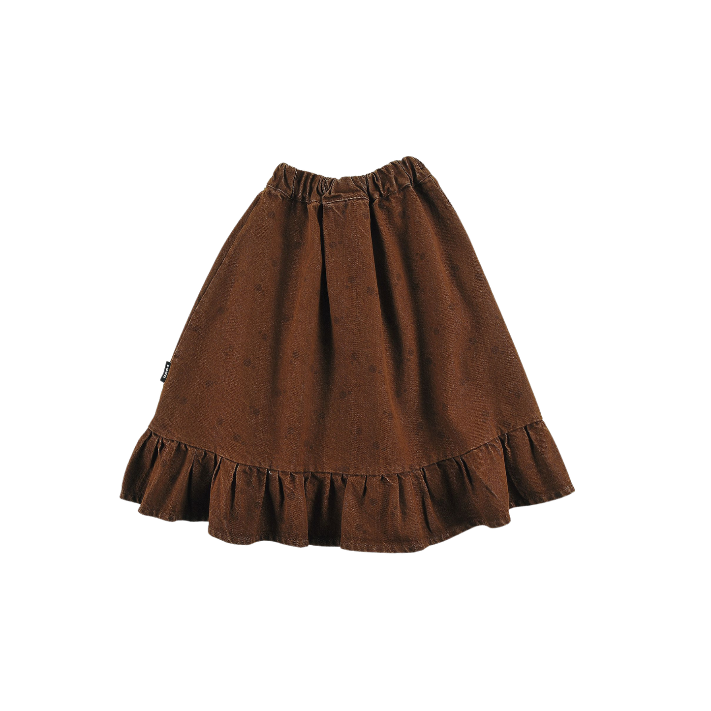 Loud Choco Polkadot Glide Eyes Logo Print Skirt