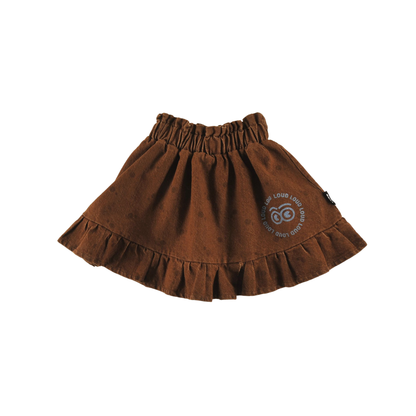 Loud Choco Polkadot Alpine Eyes Logo Print Skirt