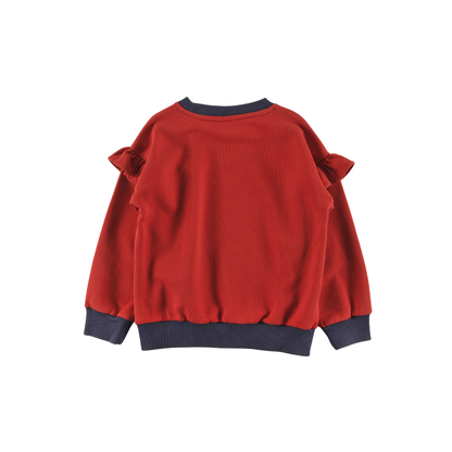 Loud Red Washed Holiday Mountain Long Sleeve Sweatshirt