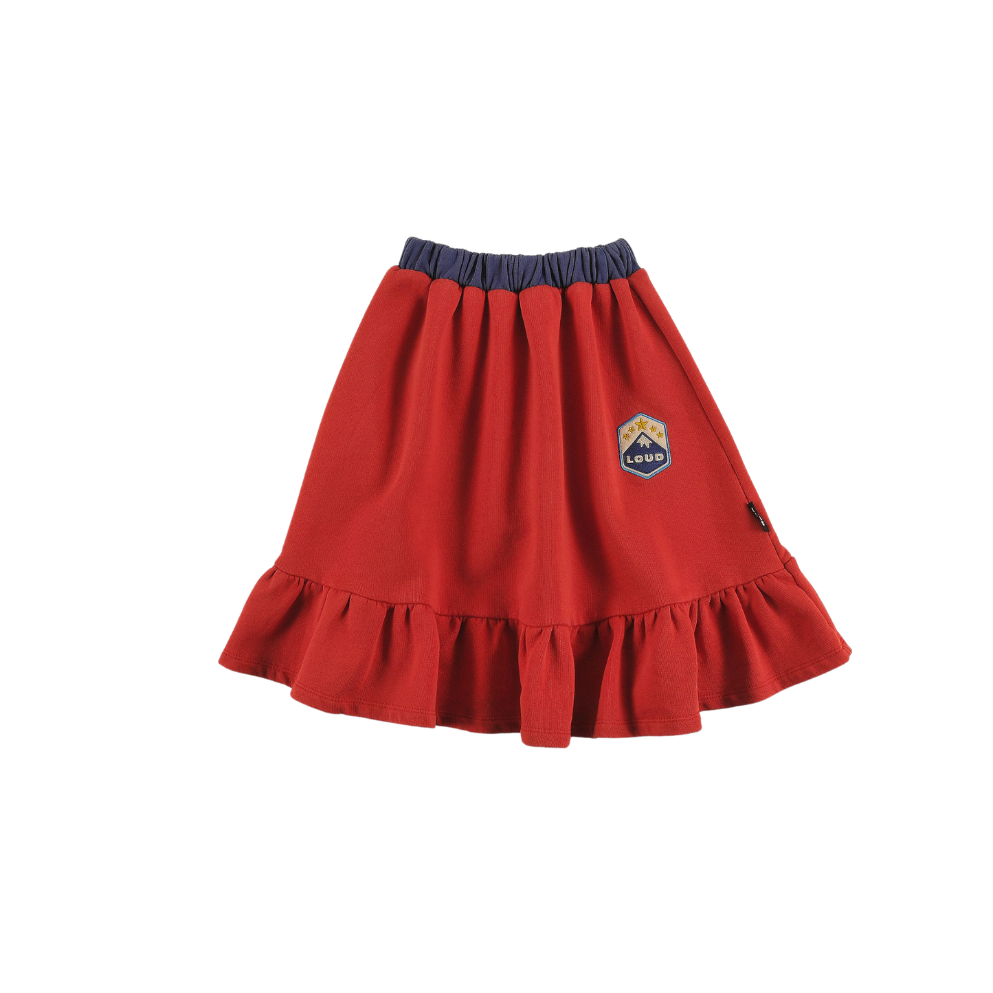 Loud Red Washed Camp Mountain Midi Skirt