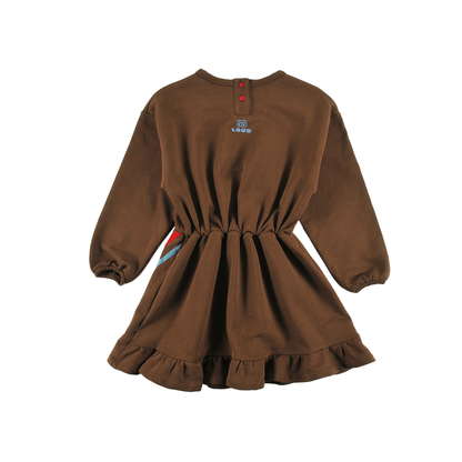 Loud Fondue Fudge Piste Mountain  Long Sleeve Dress