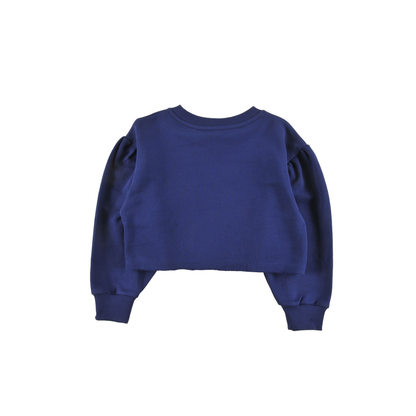 Loud Navy Sweater Crop Loose Fit Drop Shoulder