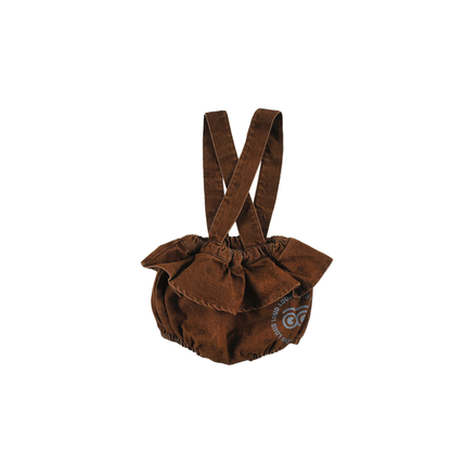 Loud Choco Polkadot Reine Eyes Logo Strap Romper