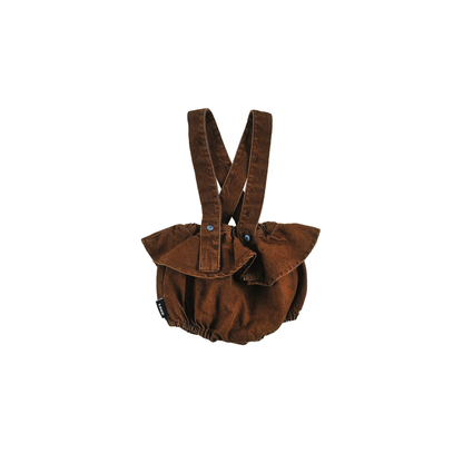 Loud Choco Polkadot Reine Eyes Logo Strap Romper