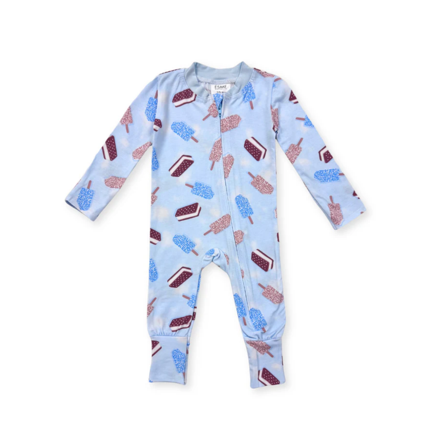 Esme Sky Blue Crunch Bar Flip-Footie