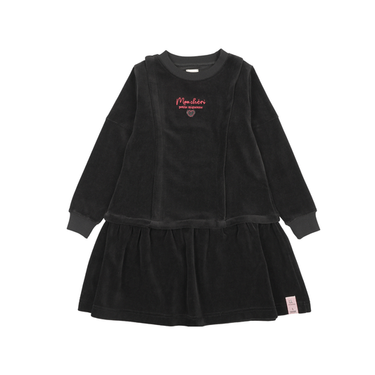 Analogie Black Velour Dress