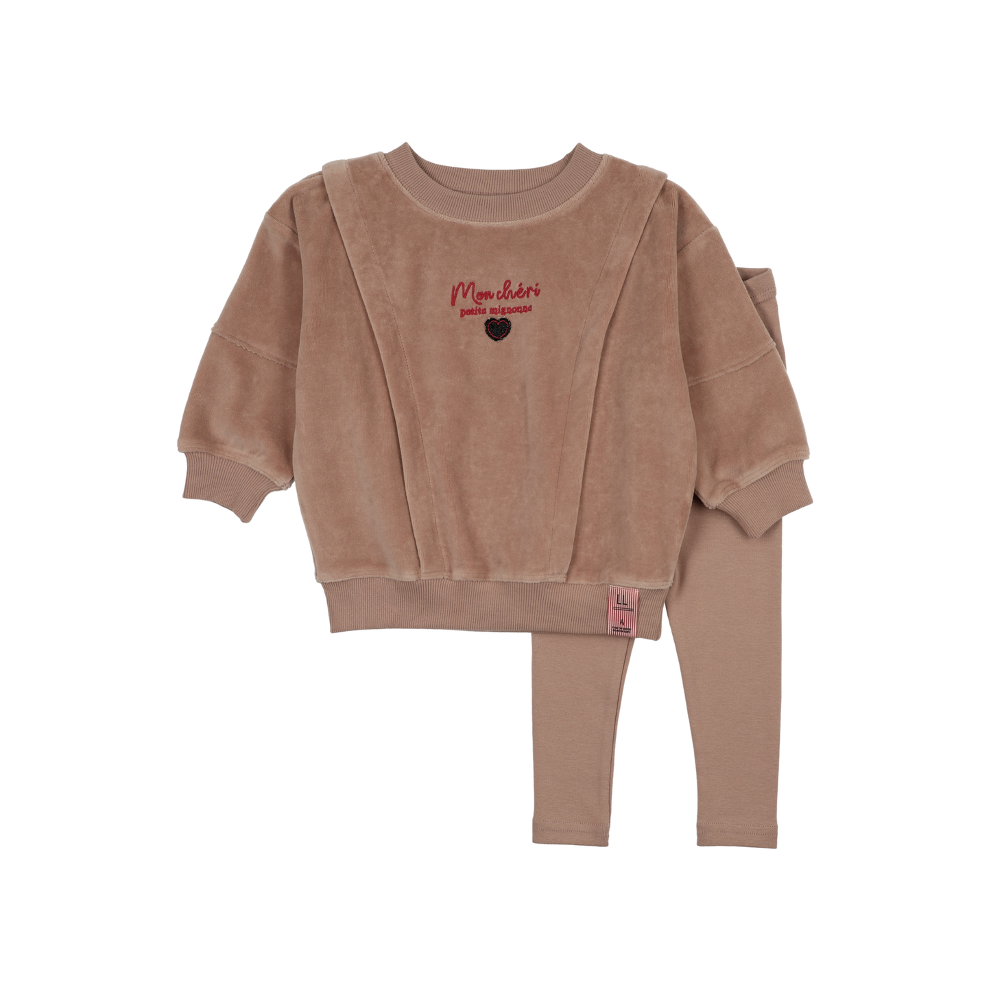 Analogie Dried Rose Velour Girls Sweatshirt Set