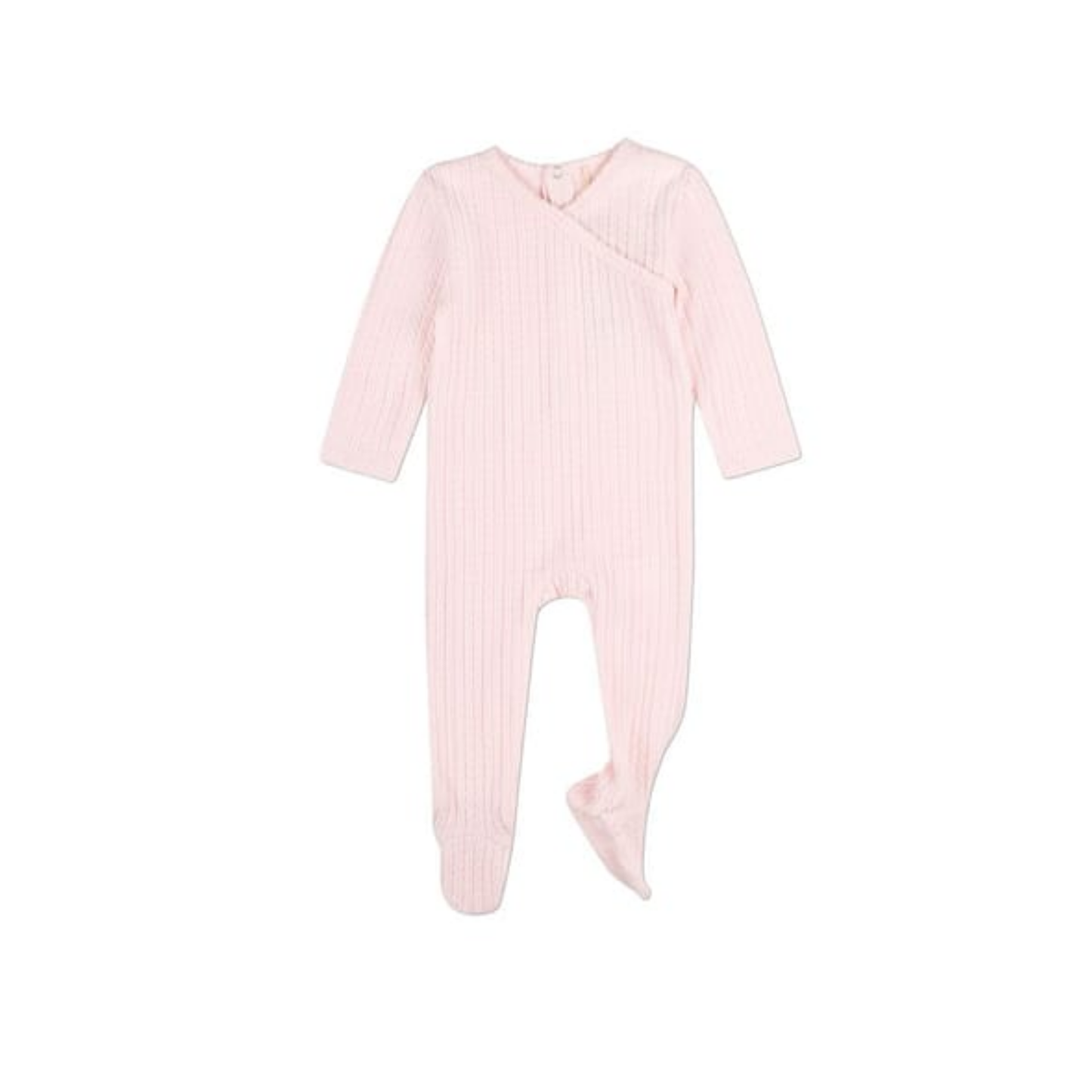 MiniMoi Barely Pink Delicate Link Patterned Footie