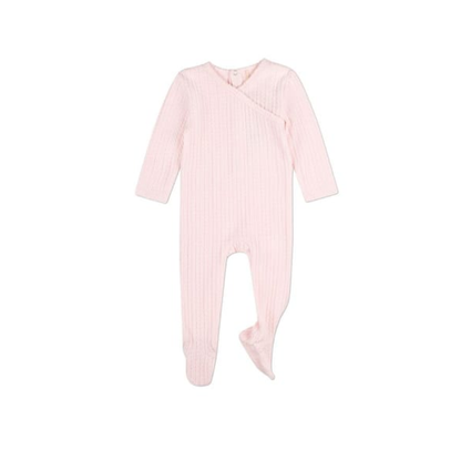 MiniMoi Barely Pink Delicate Link Patterned Footie