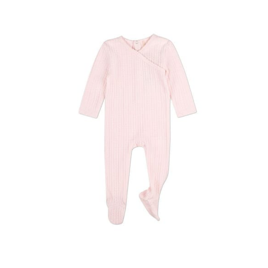 MiniMoi Barely Pink Delicate Link Patterned Footie