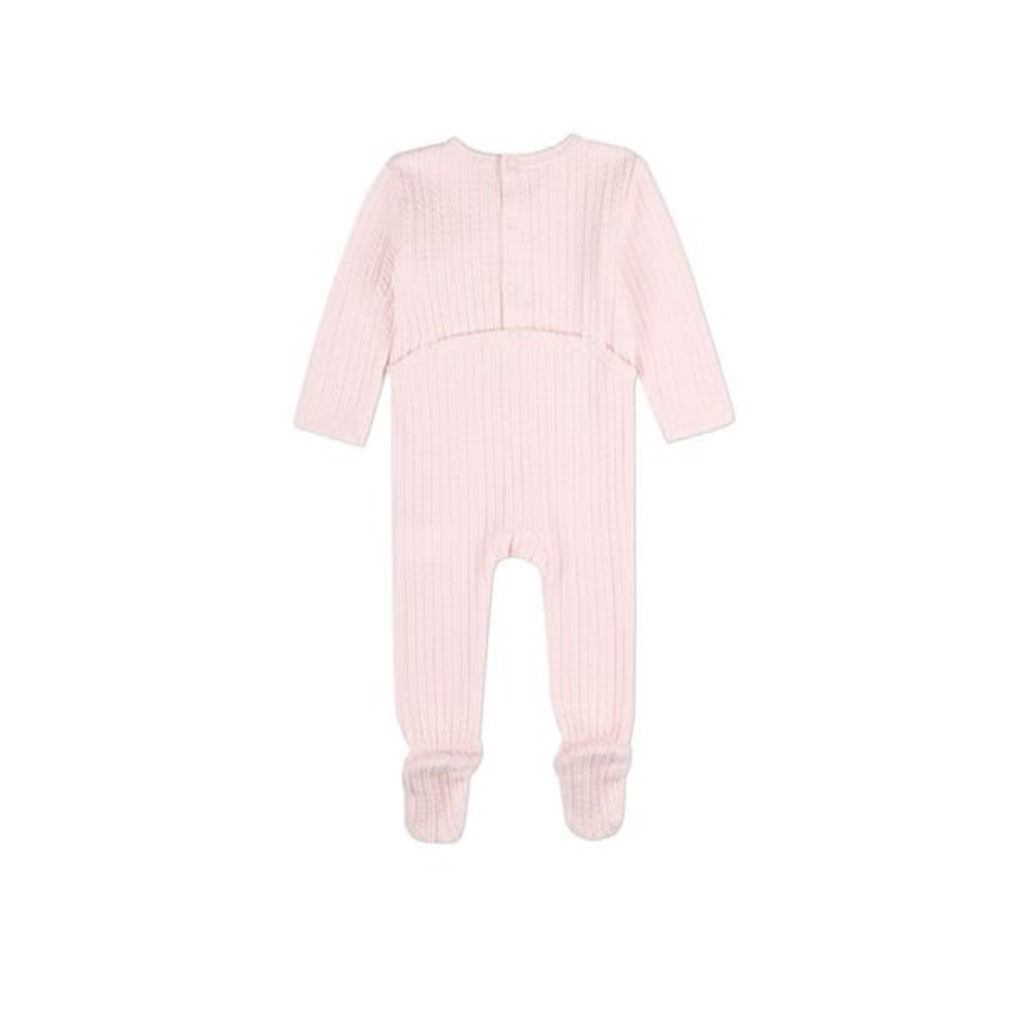 MiniMoi Barely Pink Delicate Link Patterned Footie