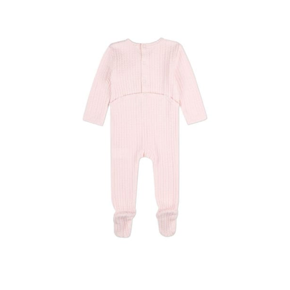 MiniMoi Barely Pink Delicate Link Patterned Footie