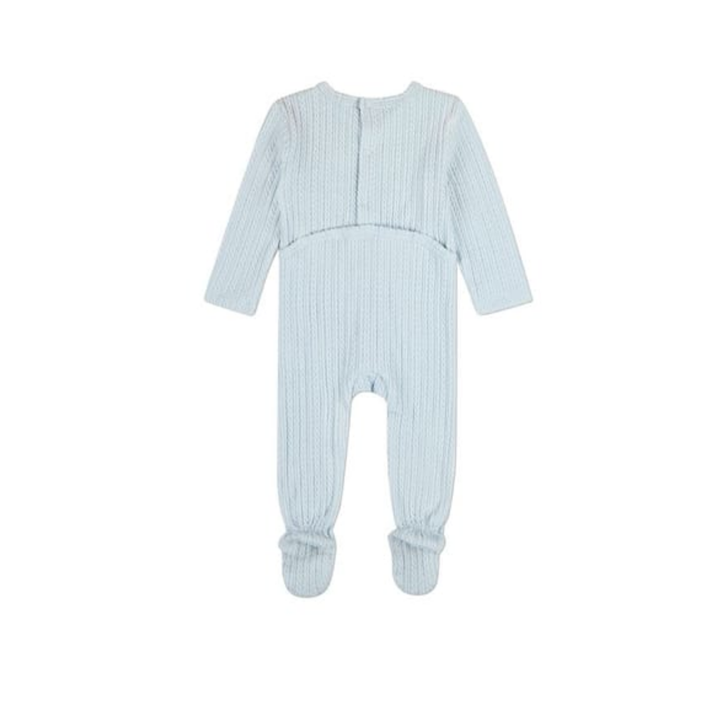 MiniMoi Baby Blue Delicate Link Patterned Footie