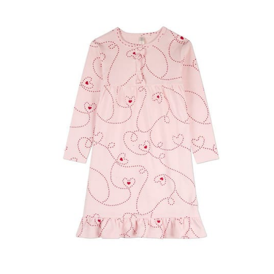 MiniMoi Barely Pink Entangled Hearts Mid-Length Nightgown