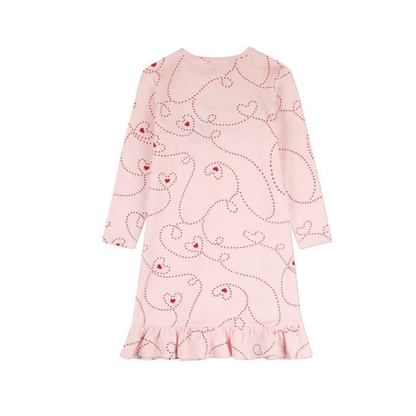 MiniMoi Barely Pink Entangled Hearts Mid-Length Nightgown