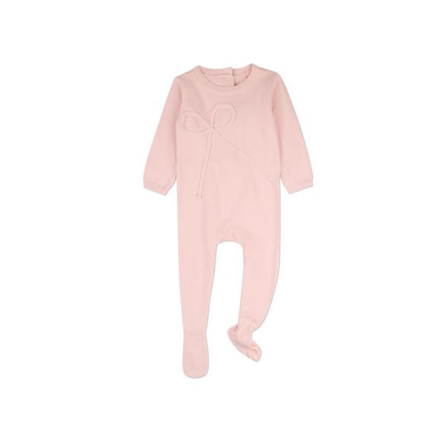 MiniMoi Light Pink Bow Knit Footie