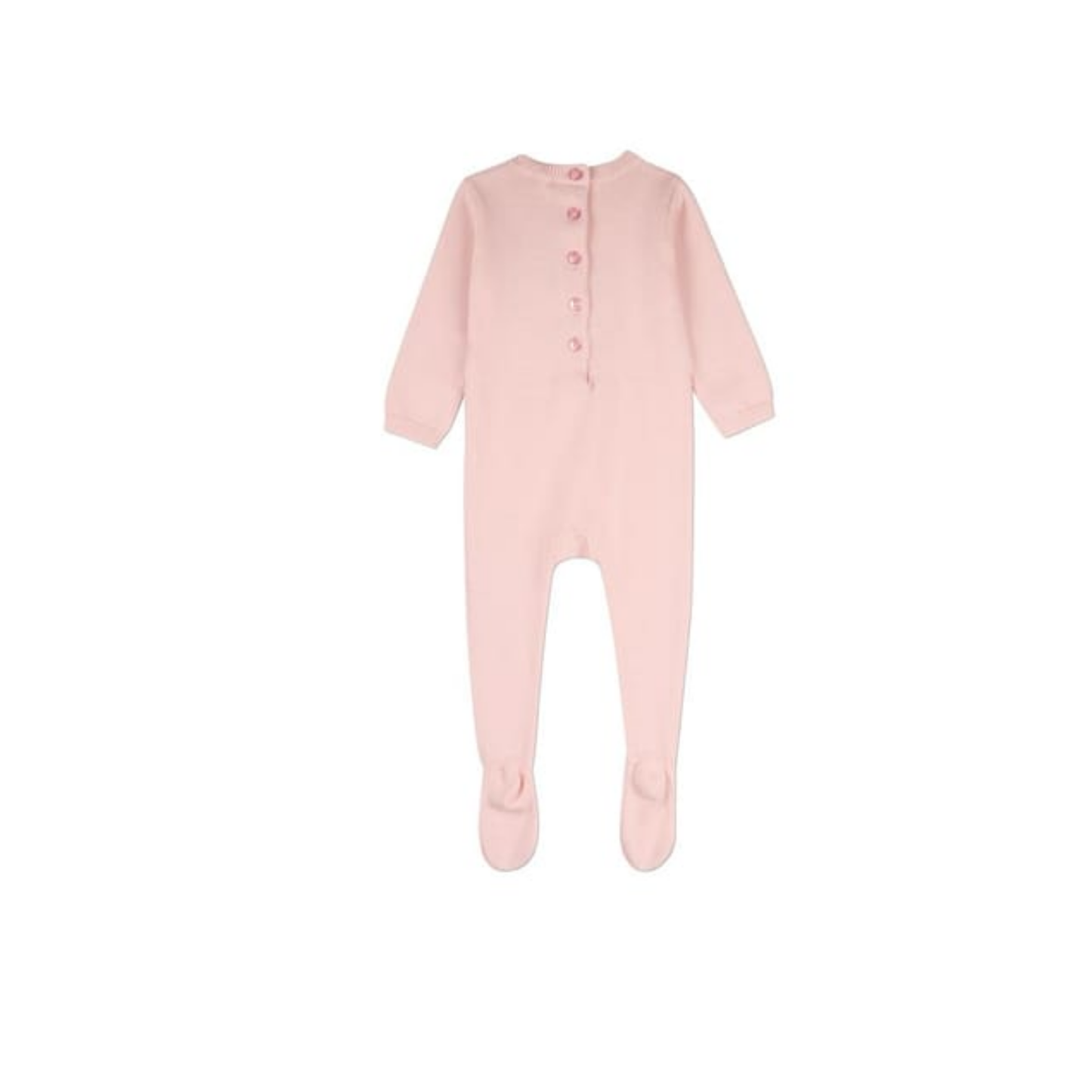 MiniMoi Light Pink Bow Knit Footie