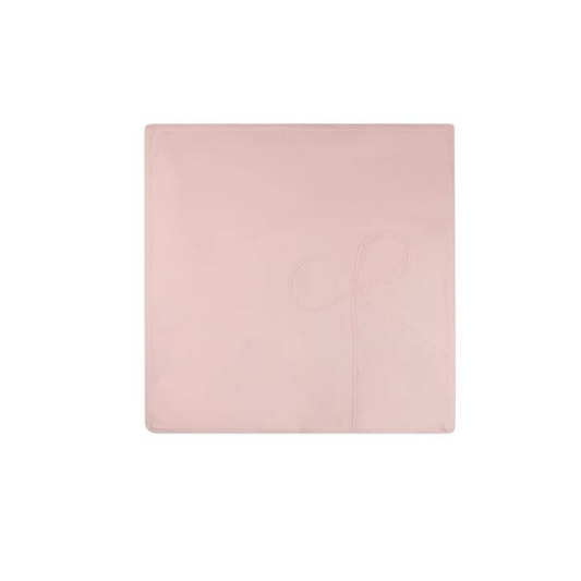 MiniMoi Light Pink Bow Knit Blanket