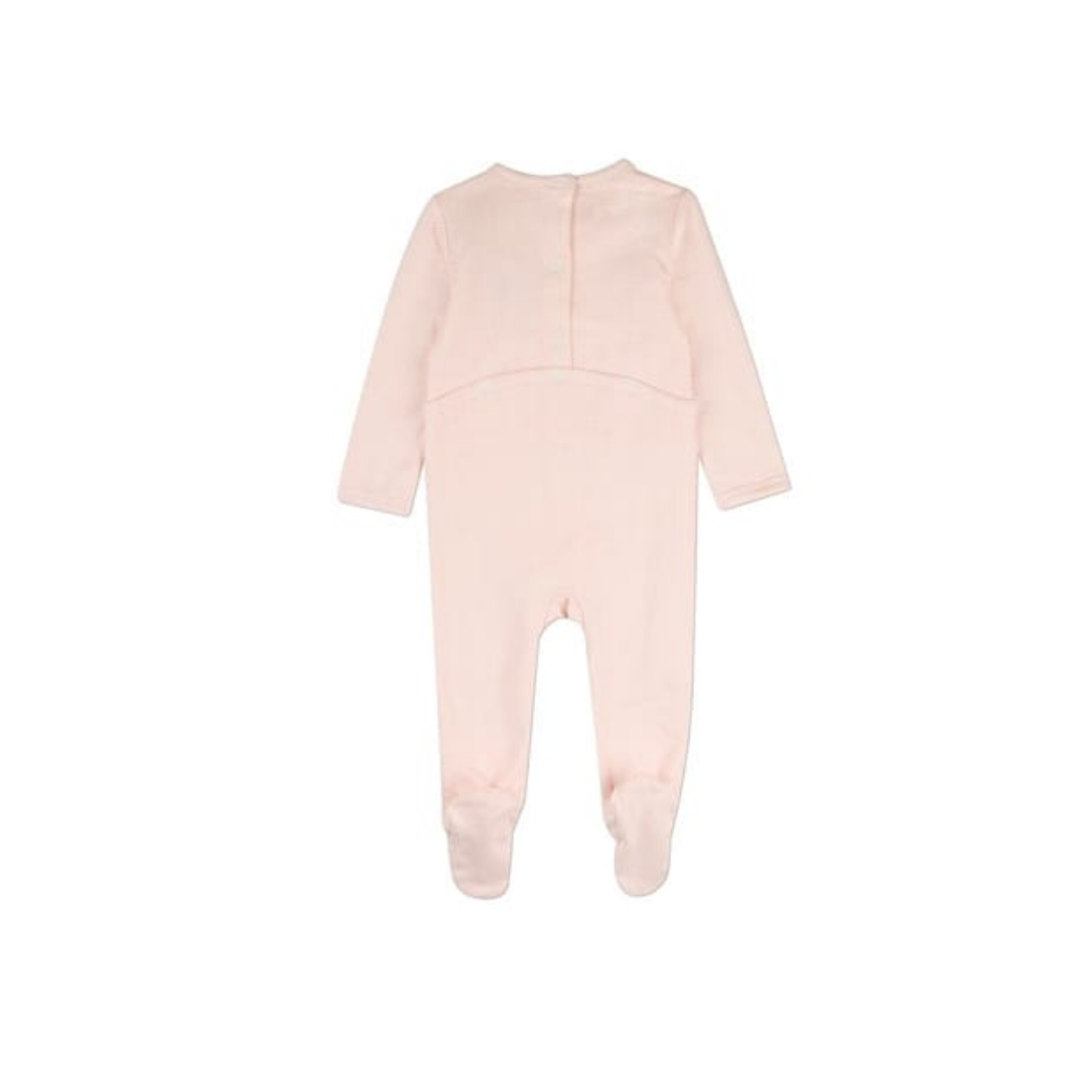 MiniMoi Barely Pink Snuggly Bear Chevron Printed Footie