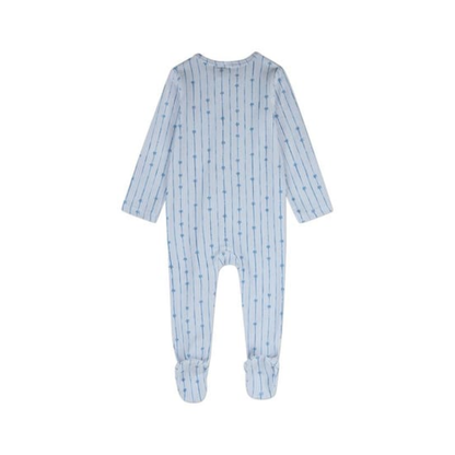 MiniMoi Baby Blue Star Light Star Bright Pointelle Footie