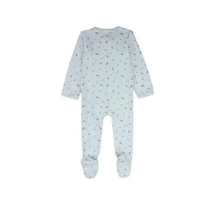 MiniMoi Baby Blue Tiny Leaves Footie