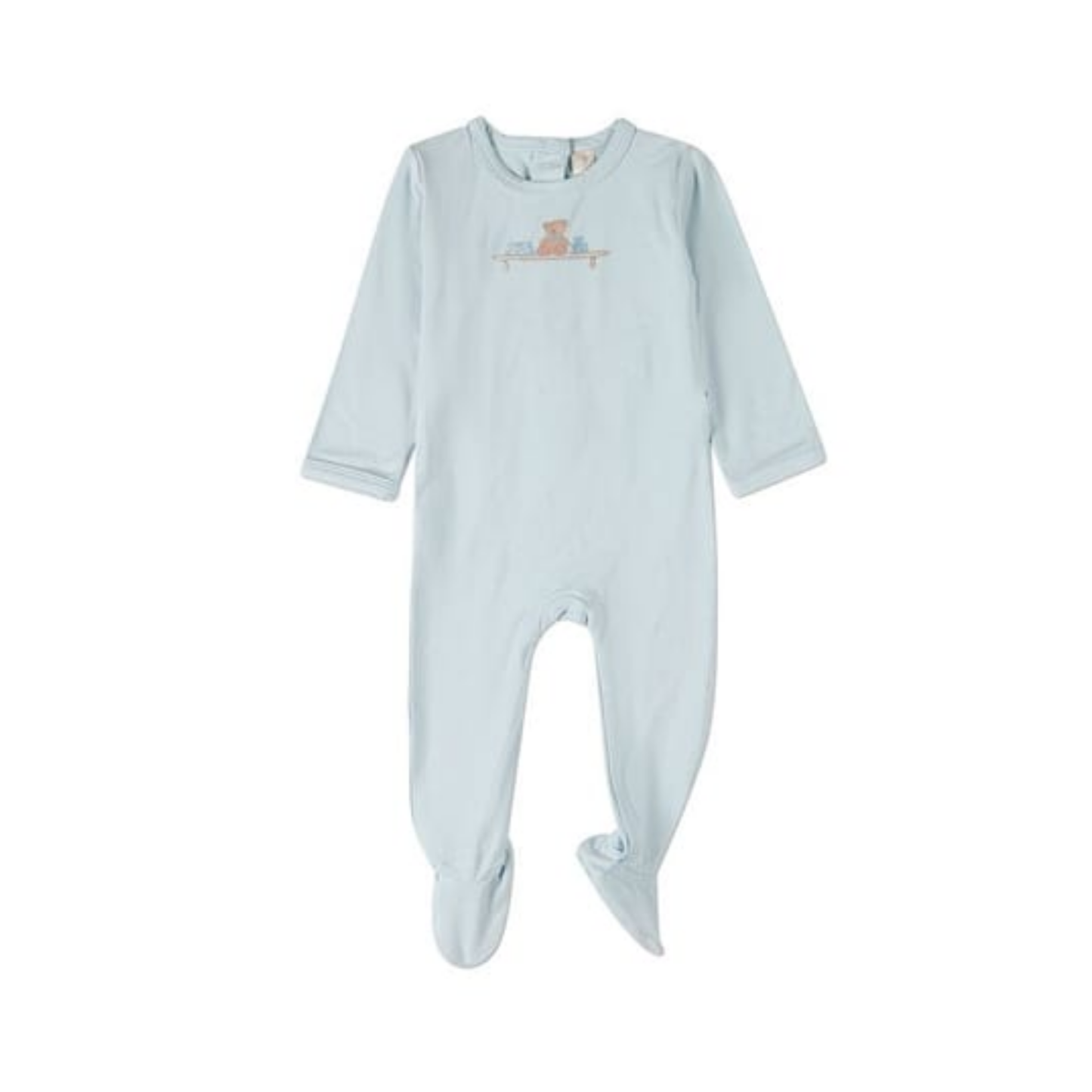 MiniMoi Baby Blue Bear On A Shelf Footie