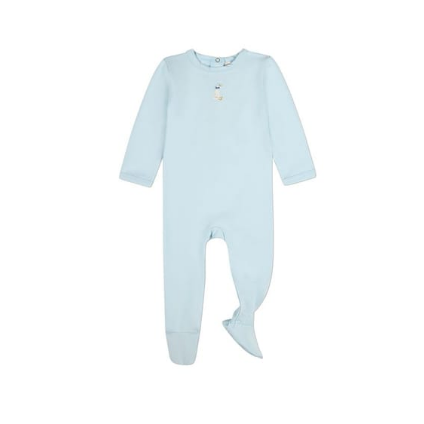 MiniMoi Baby Blue Boys Sitting Goose Footie