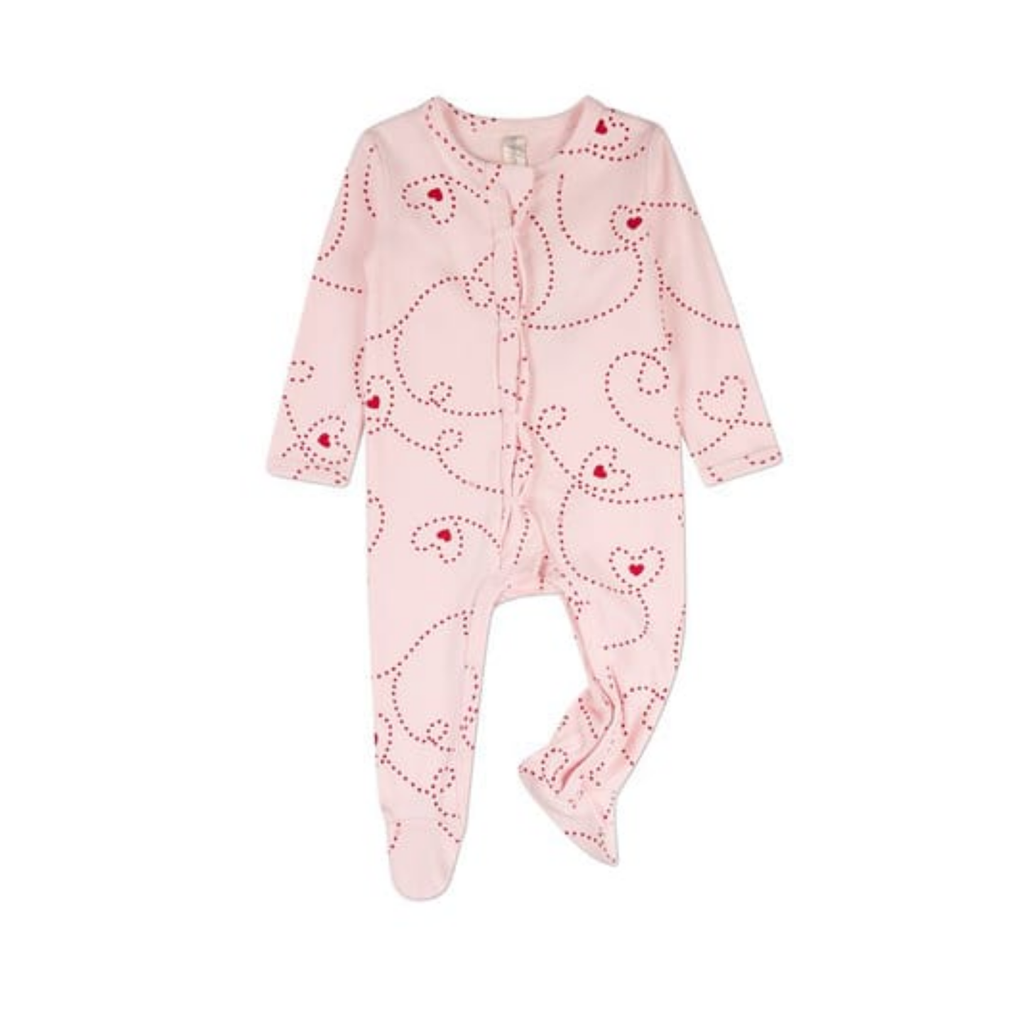 MiniMoi Barely Pink Entangled Hearts Footie