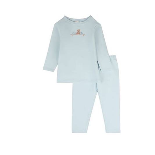 MiniMoi Baby Blue Bear On A Shelf 2 Pc Pajama Set