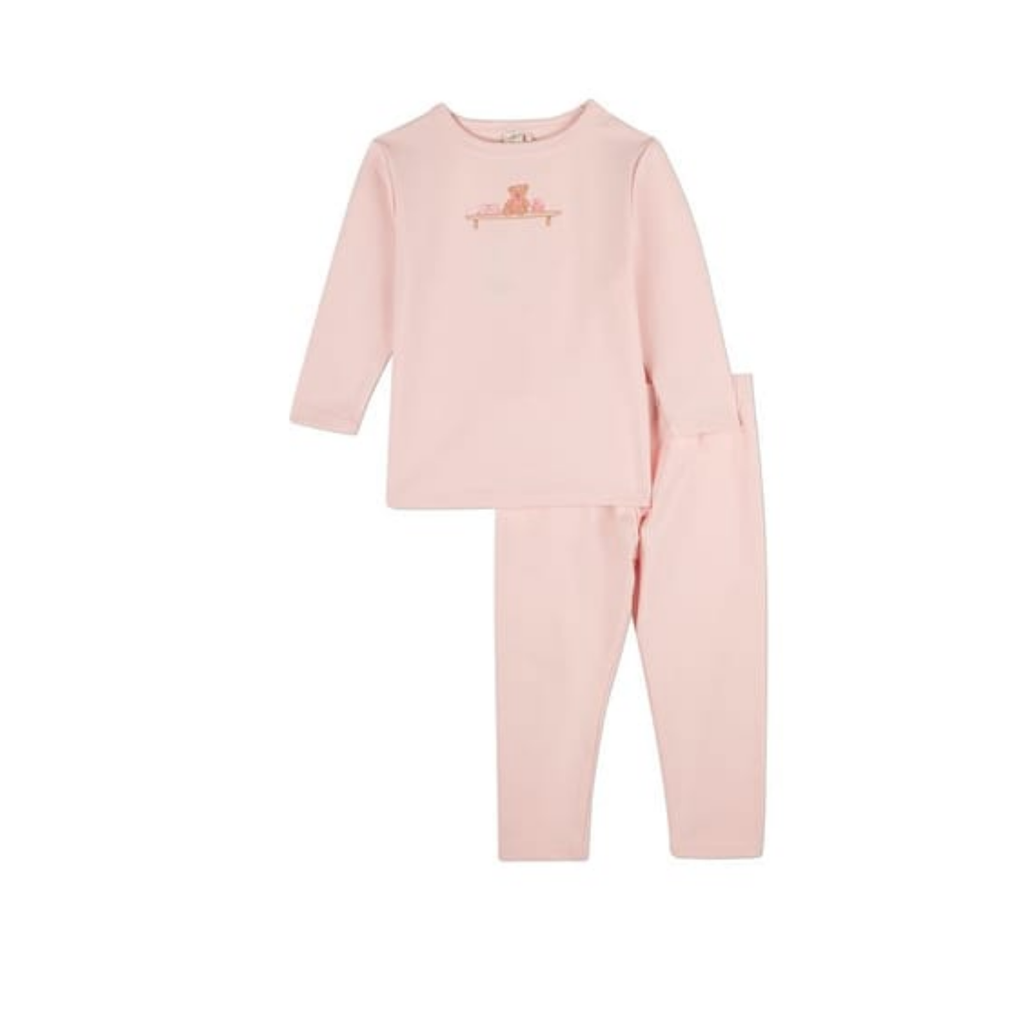 MiniMoi Barely Pink Bear On A Shelf 2 Pc Pajama Set