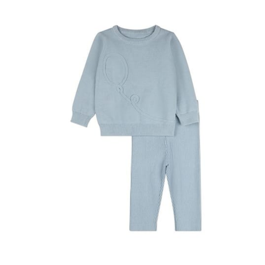 MiniMoi Blue Balloon Knit 2 Pc Set