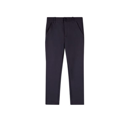 Memoi Navy Boys Solid Two Pocket Dress Pant