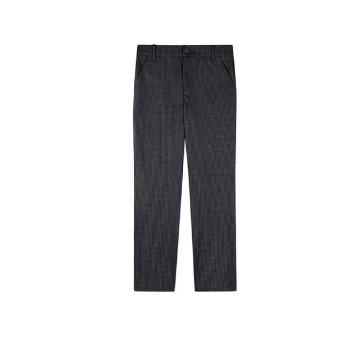 Memoi Charcoal Boys Houndstooth Printed Two Pocket Dress Pant