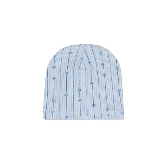 MiniMoi Baby Blue Star Light Star Bright Pointelle Beanie