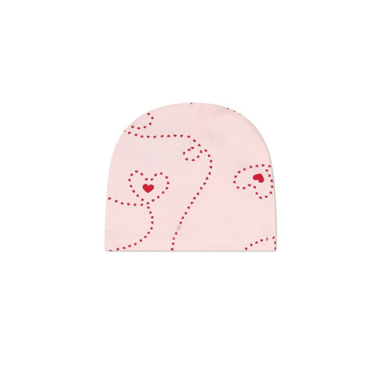 MiniMoi Barely Pink Entangled Hearts Beanie