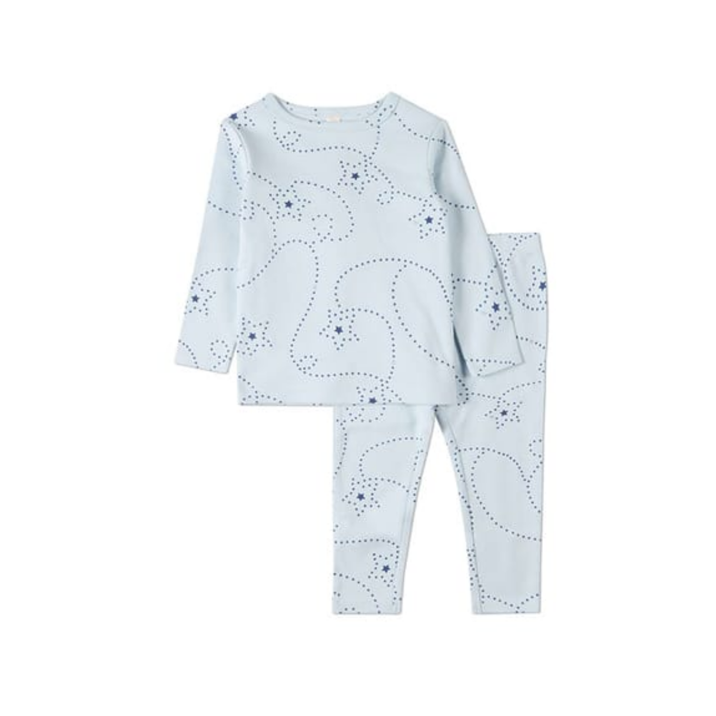 MiniMoi Baby Blue Entangled Stars 2 Pc Pajama Set