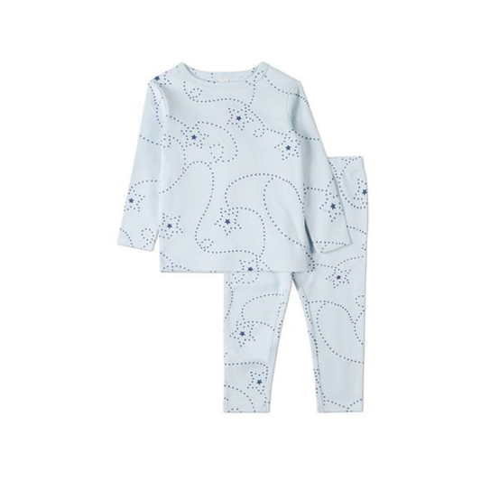 MiniMoi Baby Blue Entangled Stars 2 Pc Pajama Set